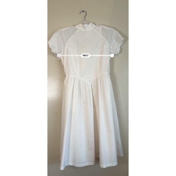 BATSHEVA Virginia Dress White Broderie Anglaise size 8 /Medium - Picture 5 of 14